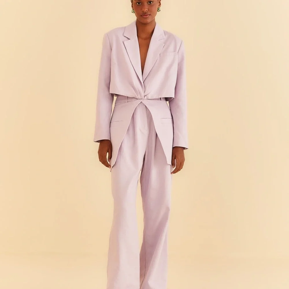 FARM Rio Lilac Women's Cutout Blazer - Picture 1 of 10